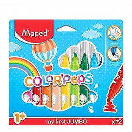 MARCADOR MAPED COLOR PEPS MAXI X 12 COLORES LARGOS (846020)