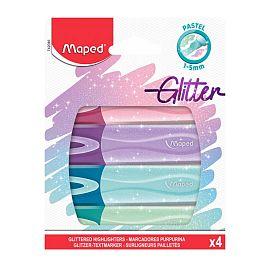 RESALTADOR MAPED GLITTER PASTEL BLISTER X 4 U. SURTIDOS (742046)