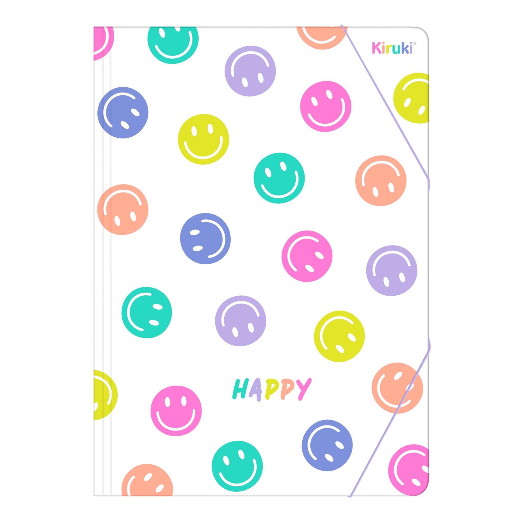 CARPETA 3 SOLAPA OFICIO  SMILE  CON ELASTICO KIRUKI (35001)