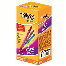 BOLIGRAFO BIC  FASHION CRISTAL VARIOS COLORES  X25  