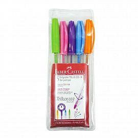 BOLIGRAFO FABER CASTELL TRILUX 032 COLORS BLISTER X 5 UNIDADES (343219)