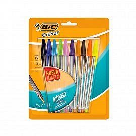 BOLIGRAFO BIC CRISTAL INTENSO 1.6 MM. BLISTER X 10 UNIDADES  SURTIDO