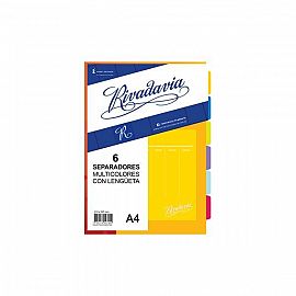 Separadores A4 con Lengüetas de Colores