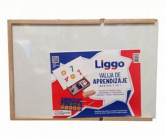 VALIJA LIGGO DE APRENDIZAJE INMANTADA 3 EN 1 PIZARRA TIZA/MARCADOR /IMANES 