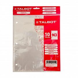 FOLIO ESCOLAR X10 POLIPROPILENO  TALBOT 