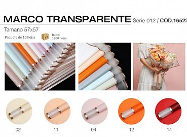 PAPEL COREANO 57X57 MARCO TRANSPARENTE PAQ X10 REXON 