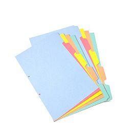 SEPARADOR A4 DE CARTULINA COLORES SURTIDOS 5 POSICIONES