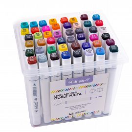 MARCADOR DOBLE PUNTA PERMANENTE X48 MULTIPAPER 
