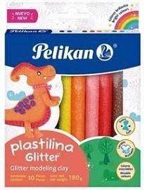 PLASTILINA GLITTER 18GRS X10 UNIDADES PELIKAN 