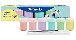 TEMPERA PELIKAN PASTEL POTE X 20 ML X 6 U. + PINCEL + MEZCLADOR