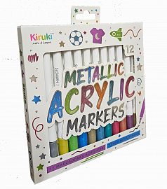 MARCADOR ACRILICO METALIC X12 COLORES KIRUKI