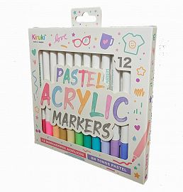 MARCADOR ACRILICO PASTEL X12 COLORES KIRUKI