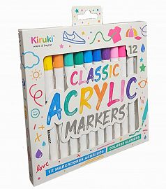 MARCADOR ACRILICO CLASICO  X12 COLORES KIRUKI