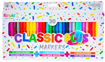 MARCADOR ESCOLAR X30 COLORES KIRUKI 