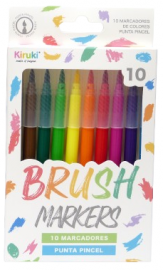 MARCADOR BRUSH X10 COLORES KIRUKI