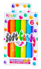 RESALTADOR MINI SOFT CANDY NEON X6 KIRUKI 