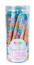BOLIGRAFO RETRACTIL FLORAL  X27 KIRUKI