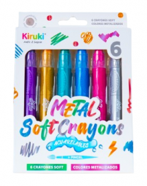 CRAYONES SOFT  ACUARELABLE METALIZADO X6 KIRUKI 