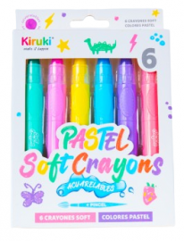 CRAYONES SOFT  ACUARELABLE PASTEL  X6 KIRUKI
