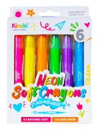 CRAYONES SOFT  ACUARELABLE NEON   X6 KIRUKI