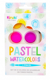 ACUARELA X8 ESTUCHE RIGIDO PASTEL KIRUKI